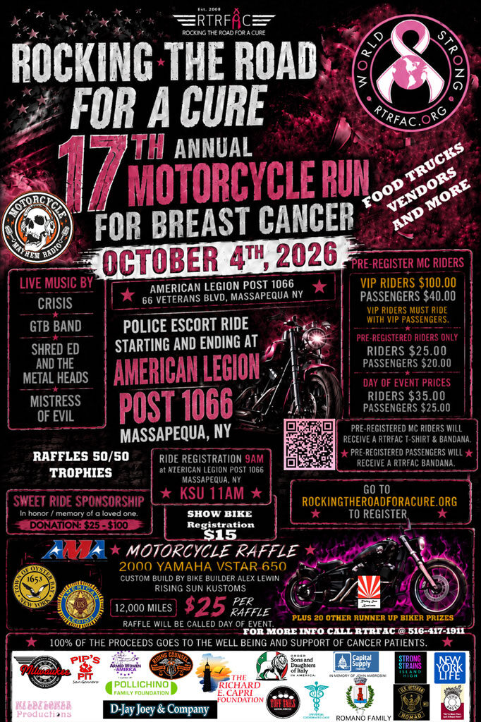 RTRFAC 17th Annual Motorcycle Run for breast cancer - FLYER